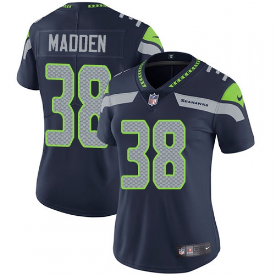 Women's Nike Seattle Seahawks #38 Tre Madden Navy Blue Team Color Vapor Untouchable Elite Player NFL Jersey - Ujersey