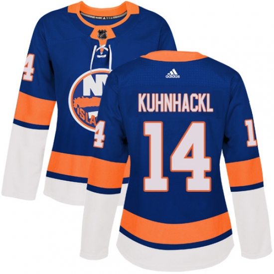Women's Adidas New York Islanders #14 Tom Kuhnhackl Premier Royal Blue Home NHL Jersey - Ujersey