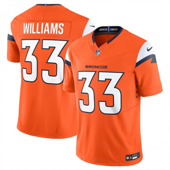 Men's Denver Broncos #33 Javonte Williams Orange 2024 F.U.S.E. Alternate Vapor Limited Football Stitched Jersey - Ujersey
