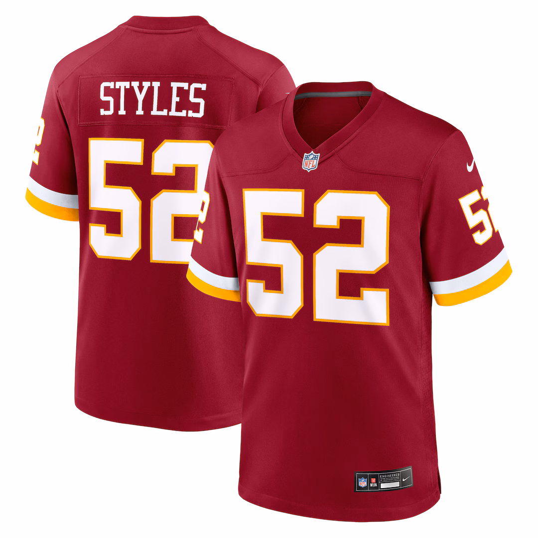 Men's Washington Commanders Sonny Styles Nike Burgundy 2026 NFL Draft First Round Pick No. 7 Team Game Jersey