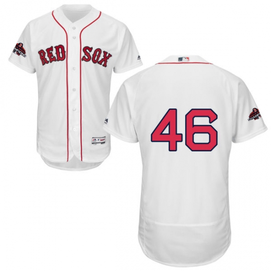 Men's Majestic Boston Red Sox #46 Craig Kimbrel White Home Flex Base Authentic Collection 2018 World Series Champions MLB Jersey - Ujersey
