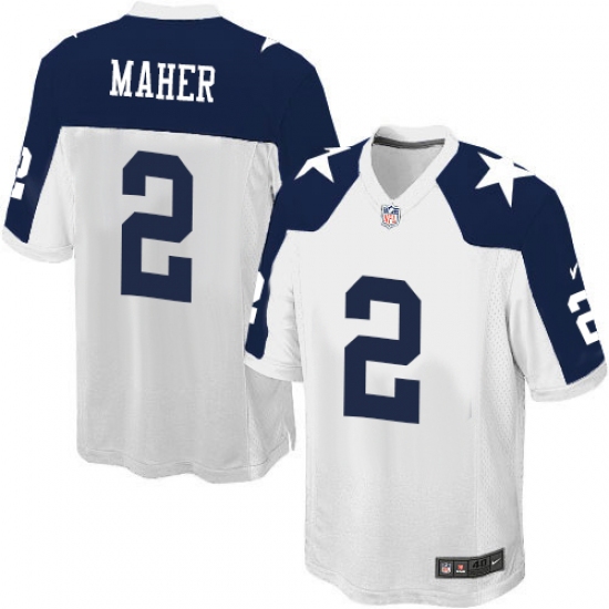 Men's Nike Dallas Cowboys #2 Brett Maher Game White Throwback Alternate NFL Jersey - Ujersey