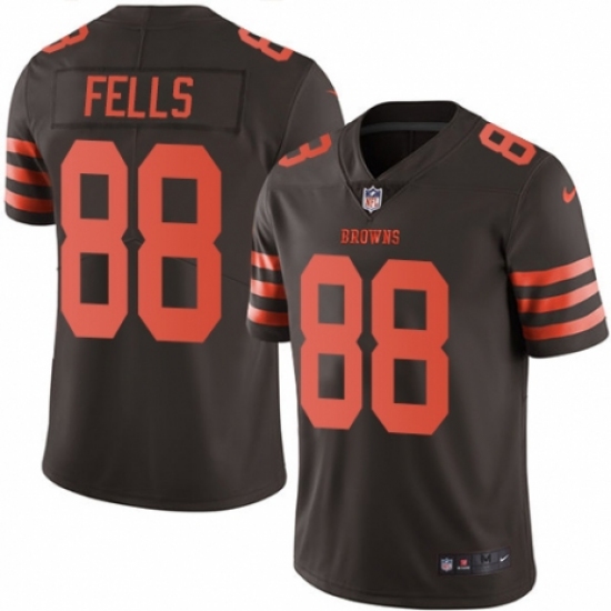 Men's Nike Cleveland Browns #88 Darren Fells Limited Brown Rush Vapor Untouchable NFL Jersey - Ujersey