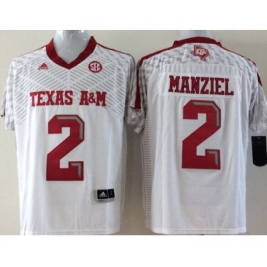 Texas A&M Aggies 2 Johnny Manziel White College Football Jersey - Ujersey