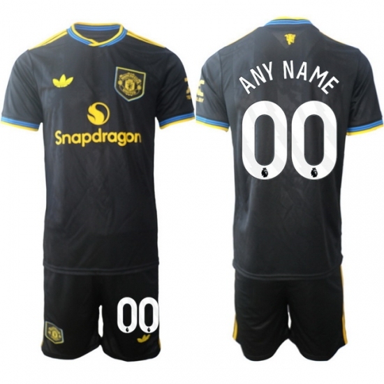 Men Manchester United 2026 Soccer Jerseys Black CUSTOM - Ujersey