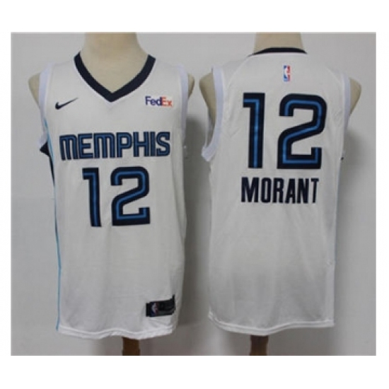 Men's Memphis Grizzlies #12 Ja Morant 2021 White Swingman Stitched Basketball Jersey - Ujersey