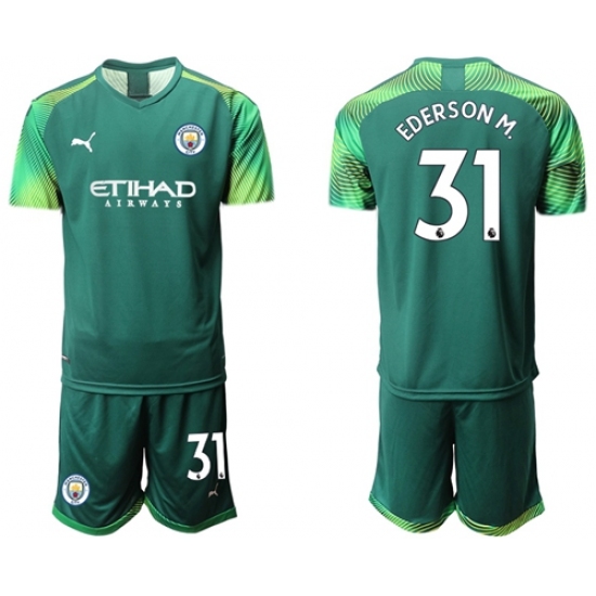 Manchester City #31 Ederson M. Army Green Goalkeeper Soccer Club Jersey