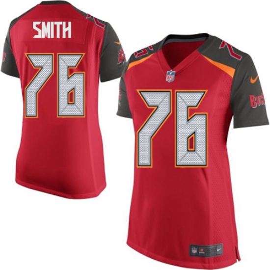 Women's Nike Tampa Bay Buccaneers #76 Donovan Smith Game Red Team Color NFL Jersey - Ujersey