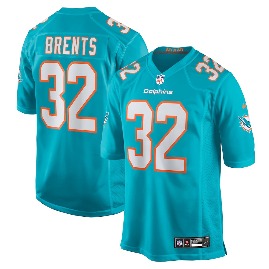 Men's Miami Dolphins Julius Brents Nike Aqua Team Game Jersey - Ujersey