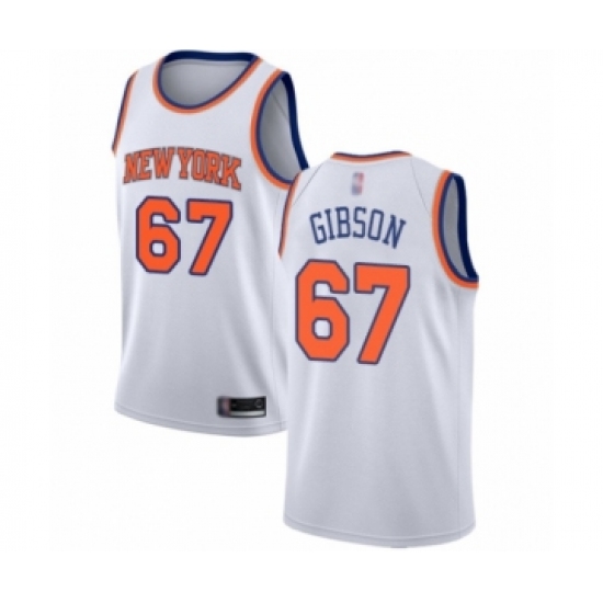 Youth New York Knicks #67 Taj Gibson Swingman White Basketball Jersey - Association Edition - Ujersey