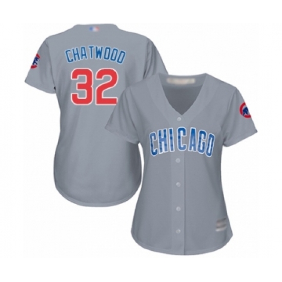 Women's Chicago Cubs #32 Tyler Chatwood Authentic Grey Road Cool Base Baseball Player Jersey - Ujersey