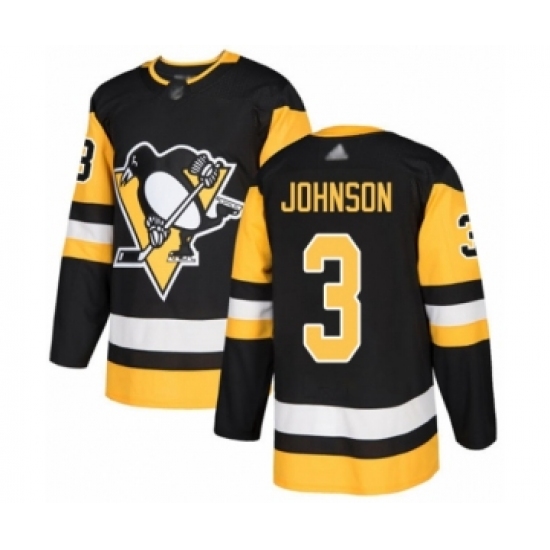 Youth Pittsburgh Penguins #3 Jack Johnson Authentic Black Home Hockey Jersey - Ujersey