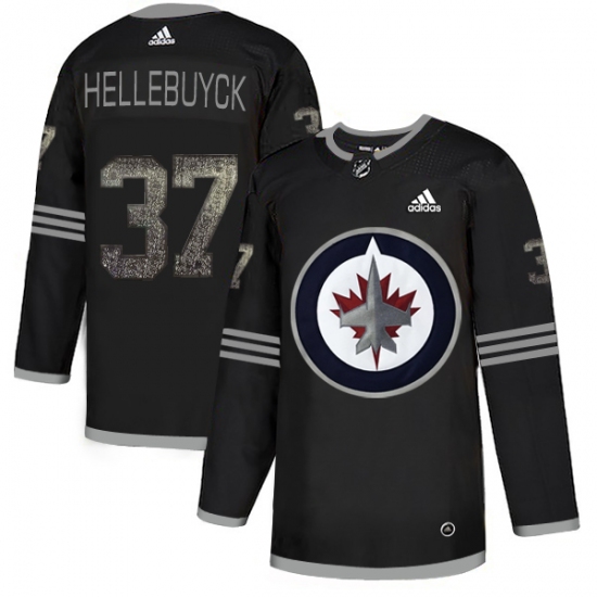 Men's Adidas Winnipeg Jets #37 Connor Hellebuyck Black Authentic Classic Stitched NHL Jersey - Ujersey