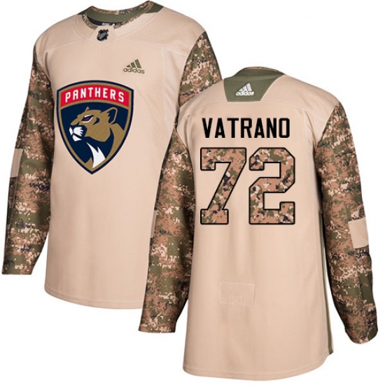 Youth Adidas Florida Panthers #72 Frank Vatrano Authentic Camo Veterans Day Practice NHL Jersey - Ujersey