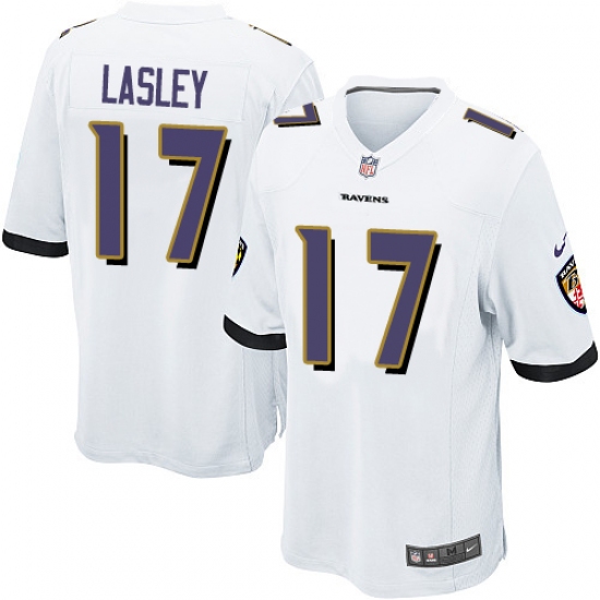 Men's Nike Baltimore Ravens #17 Jordan Lasley Game White NFL Jersey