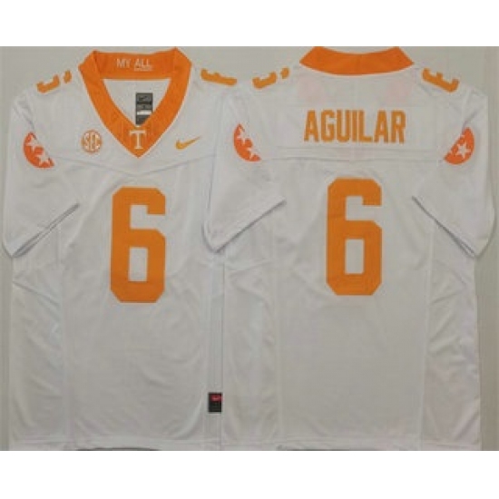 Men's Tennessee Volunteers #6 Joey Aguilar White 2024 FUSE College Football Jersey - Ujersey