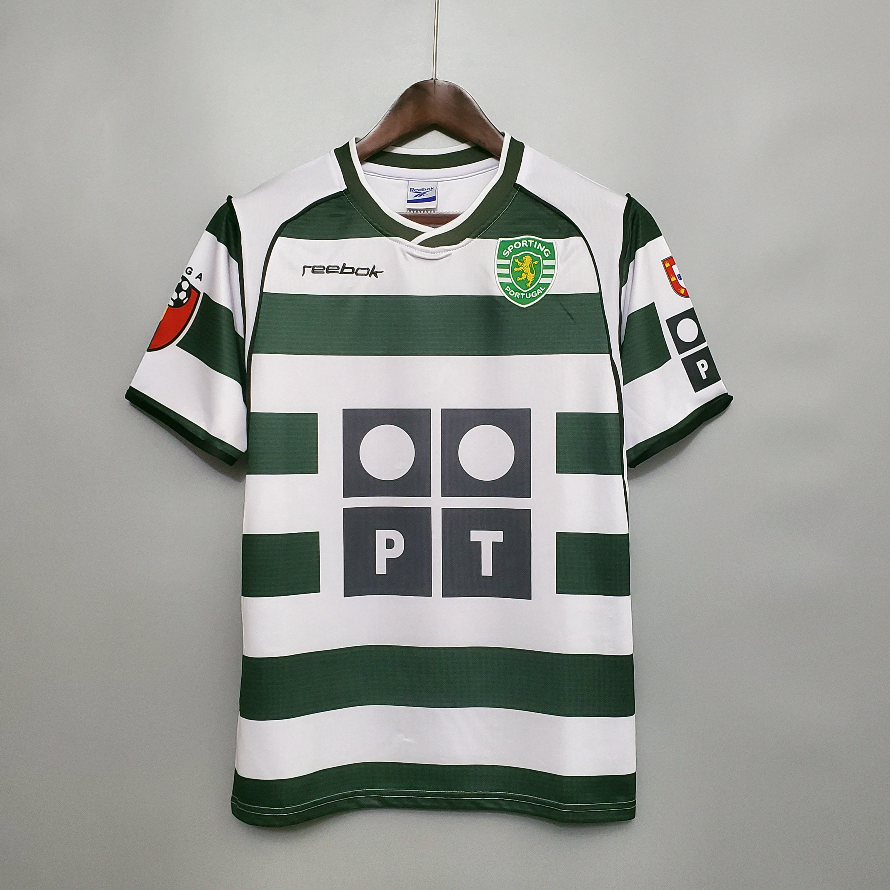 Sporting CP Retro Soccer Jersey Home Custom Shirt 2001/03 - ujerseystore