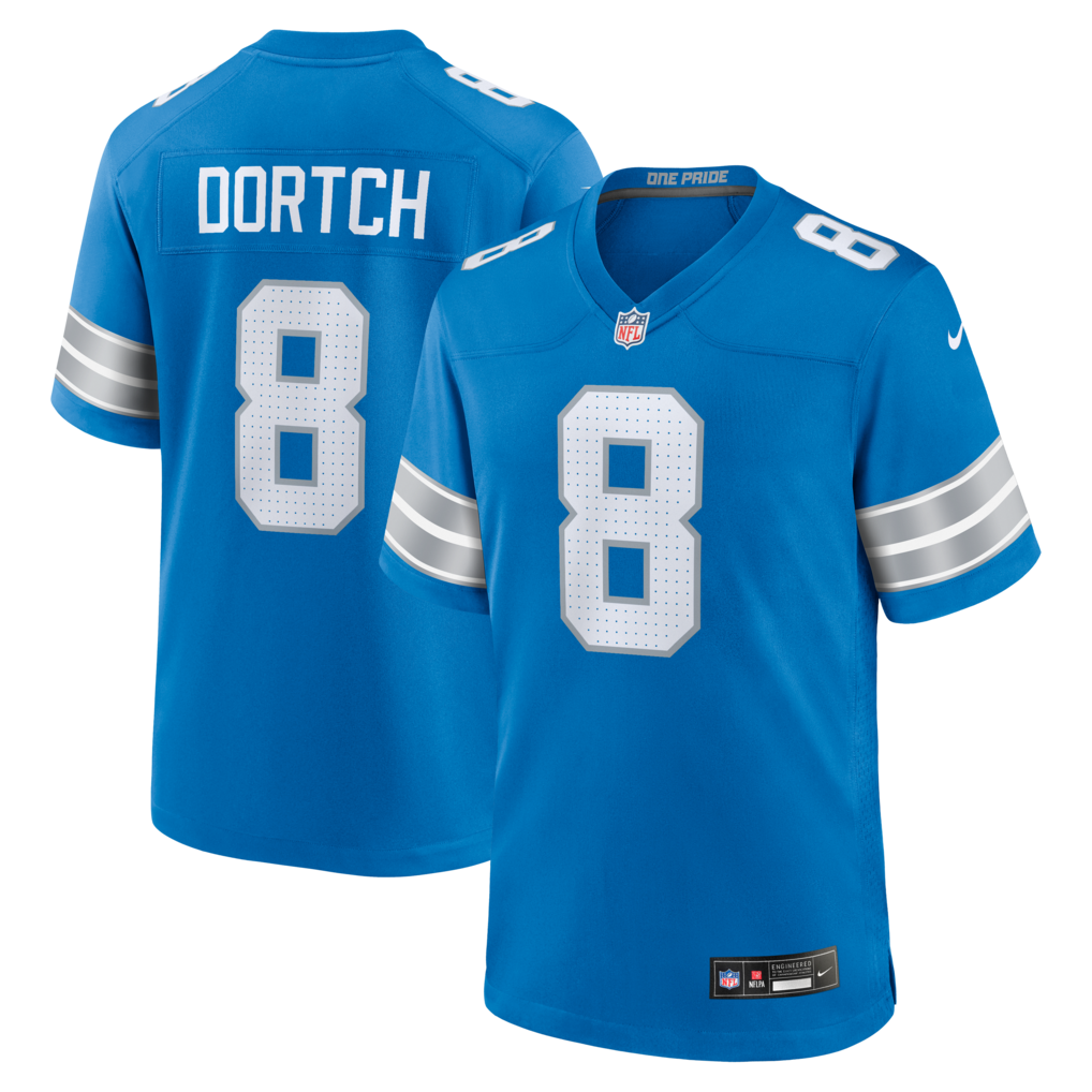 Men's Detroit Lions Greg Dortch Nike Blue Team Game Jersey - Ujersey Shop