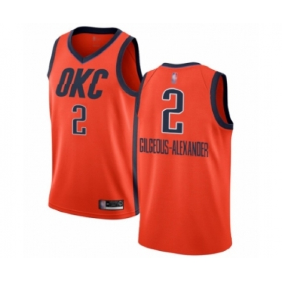 Women's Oklahoma City Thunder #2 Shai Gilgeous-Alexander Orange Swingman Jersey - Earned Edition - Ujersey