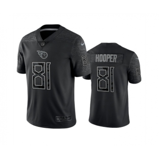 Men's Tennessee Titans #81 Austin Hooper Black Reflective Limited Stitched Football Jersey - Ujersey