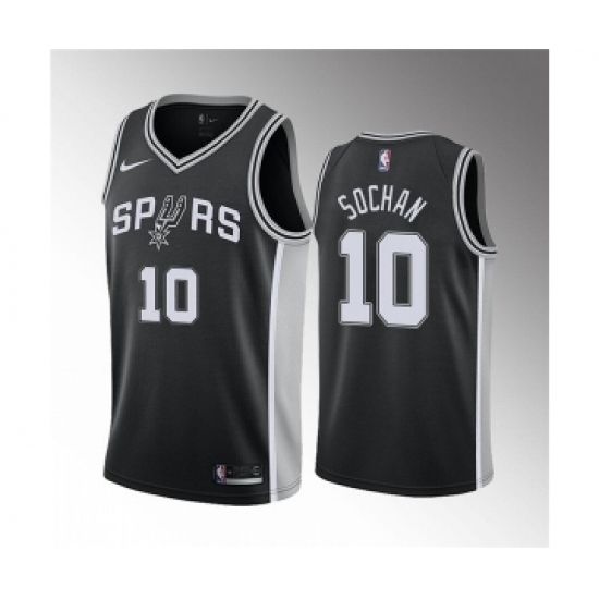 Men' San Antonio Spurs #10 Jeremy Sochan Black Association Edition Stitched Jersey - Ujersey
