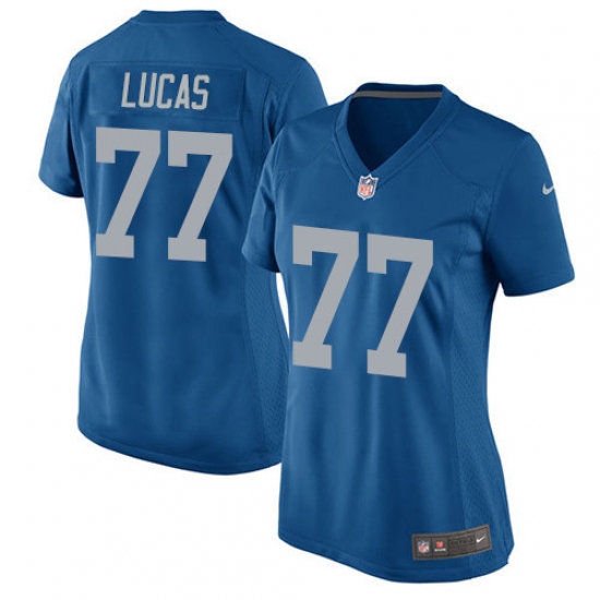 Women's Nike Detroit Lions #77 Cornelius Lucas Game Blue Alternate NFL Jersey - Ujersey