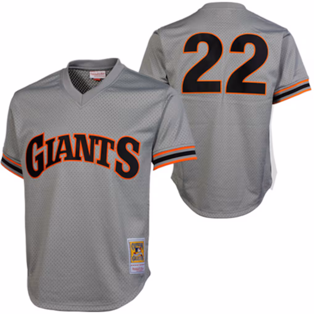 Men's San Francisco Giants Will Clark Mitchell & Ness Gray Authentic Batting Practice Jersey - Ujersey
