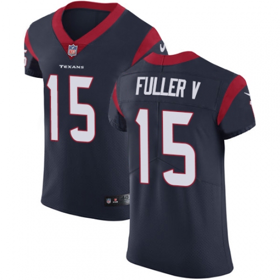 Men's Nike Houston Texans #15 Will Fuller V Navy Blue Team Color Vapor Untouchable Elite Player NFL Jersey - Ujersey