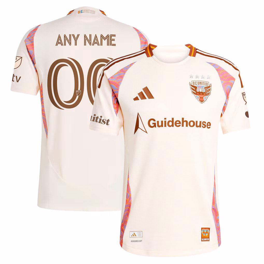 Men's D.C. United adidas Natural 2025 The Soul Kit On-Field Authentic Custom Jersey - Ujersey NHL