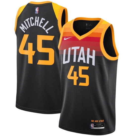 Men's Utah Jazz #45 Donovan Mitchell Nike Black 2020-21 Swingman Player Jersey