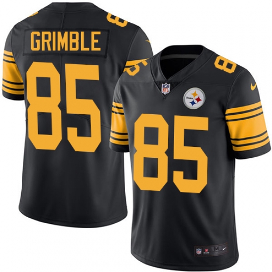 Men's Nike Pittsburgh Steelers #85 Xavier Grimble Limited Black Rush Vapor Untouchable NFL Jersey - Ujersey
