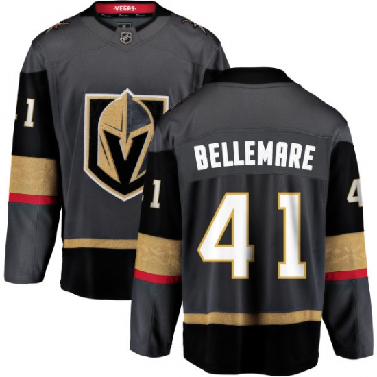 Men's Vegas Golden Knights #41 Pierre-Edouard Bellemare Authentic Black Home Fanatics Branded Breakaway NHL Jersey - Ujersey
