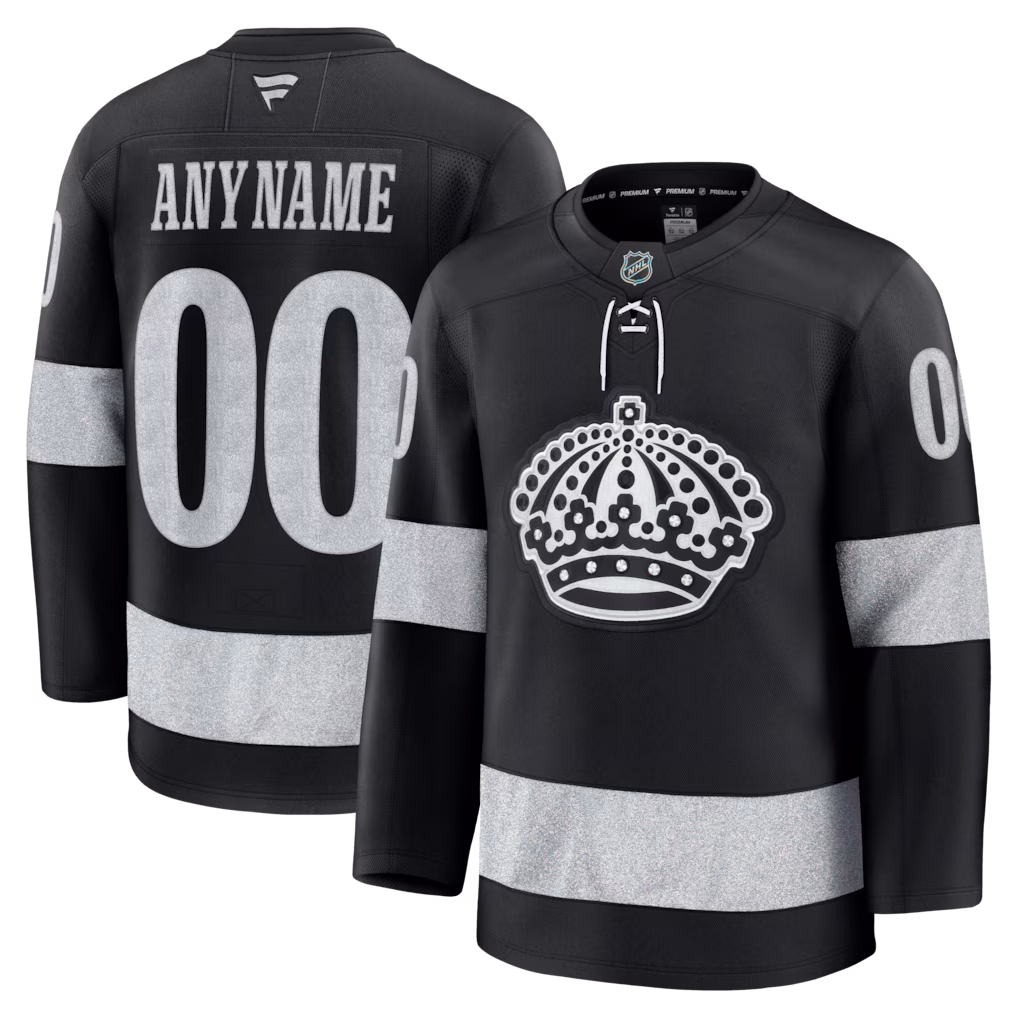 Men's Los Angeles Kings Fanatics Black Alternate Premium Custom Jersey - ujerseystore