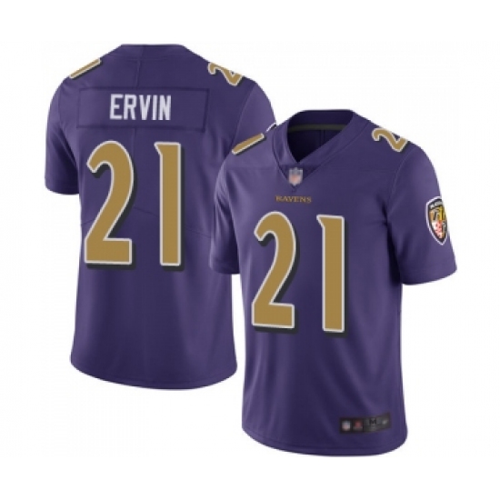Youth Baltimore Ravens #21 Tyler Ervin Limited Purple Rush Vapor Untouchable Football Jersey - Ujersey