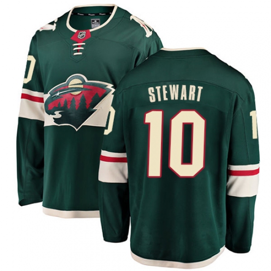 Youth Minnesota Wild #10 Chris Stewart Authentic Green Home Fanatics Branded Breakaway NHL Jersey - Ujersey