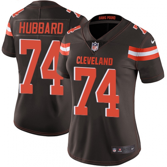 Women's Nike Cleveland Browns #74 Chris Hubbard Brown Team Color Vapor Untouchable Limited Player NFL Jersey - Ujersey