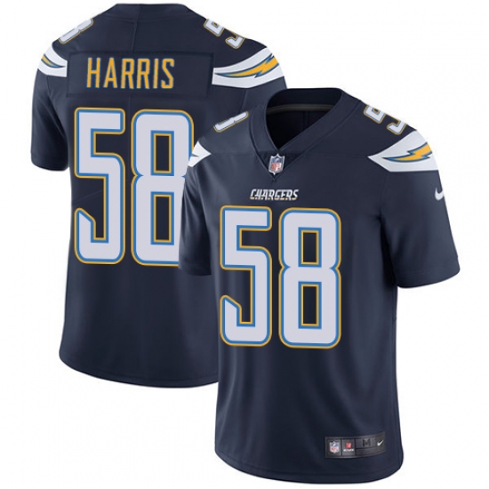 Youth Nike Los Angeles Chargers #58 Nigel Harris Navy Blue Team Color Vapor Untouchable Elite Player NFL Jersey - Ujersey