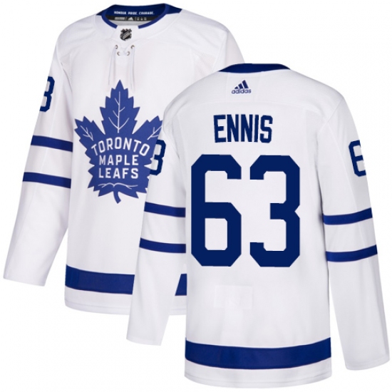 Men's Adidas Toronto Maple Leafs #63 Tyler Ennis Authentic White Away NHL Jersey - Ujersey