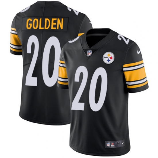 Youth Nike Pittsburgh Steelers #20 Robert Golden Black Team Color Vapor Untouchable Limited Player NFL Jersey - Ujersey