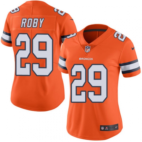 Women's Nike Denver Broncos #29 Bradley Roby Limited Orange Rush Vapor Untouchable NFL Jersey - Ujersey