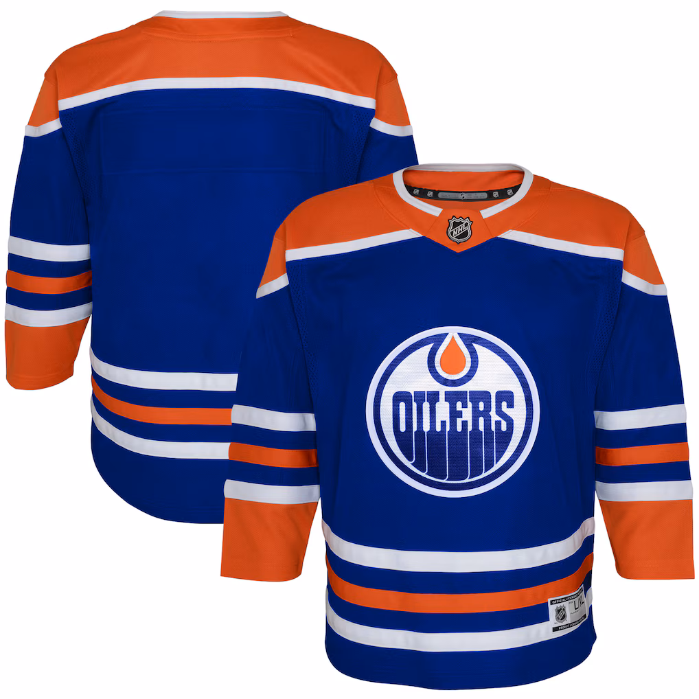 Youth Edmonton Oilers Royal Home Premier Jersey - ujerseystore