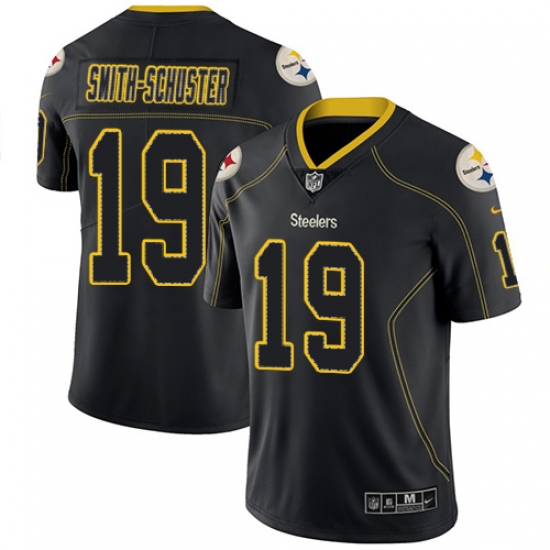 Men's Nike Pittsburgh Steelers #19 JuJu Smith-Schuster Limited Lights Out Black Rush NFL Jersey - Ujersey