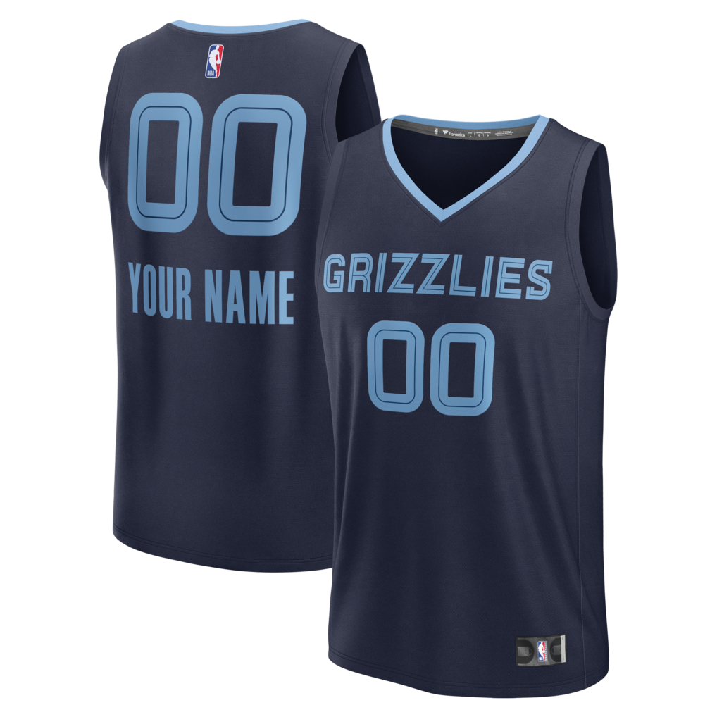 Youth Memphis Grizzlies Fanatics Navy Fast Break Custom Jersey - Icon Edition - Ujersey