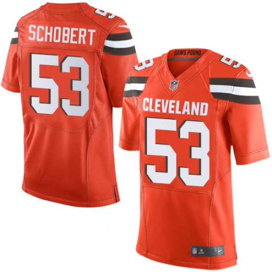 Men's Nike Cleveland Browns #53 Joe Schobert Elite Orange Alternate NFL Jersey - Ujersey