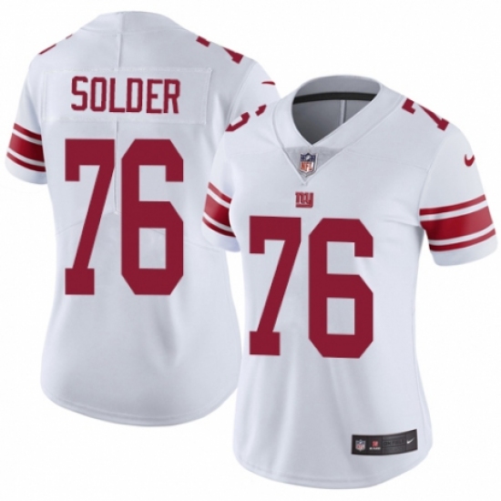 Women's Nike New York Giants #76 Nate Solder White Vapor Untouchable Limited Player NFL Jersey - Ujersey