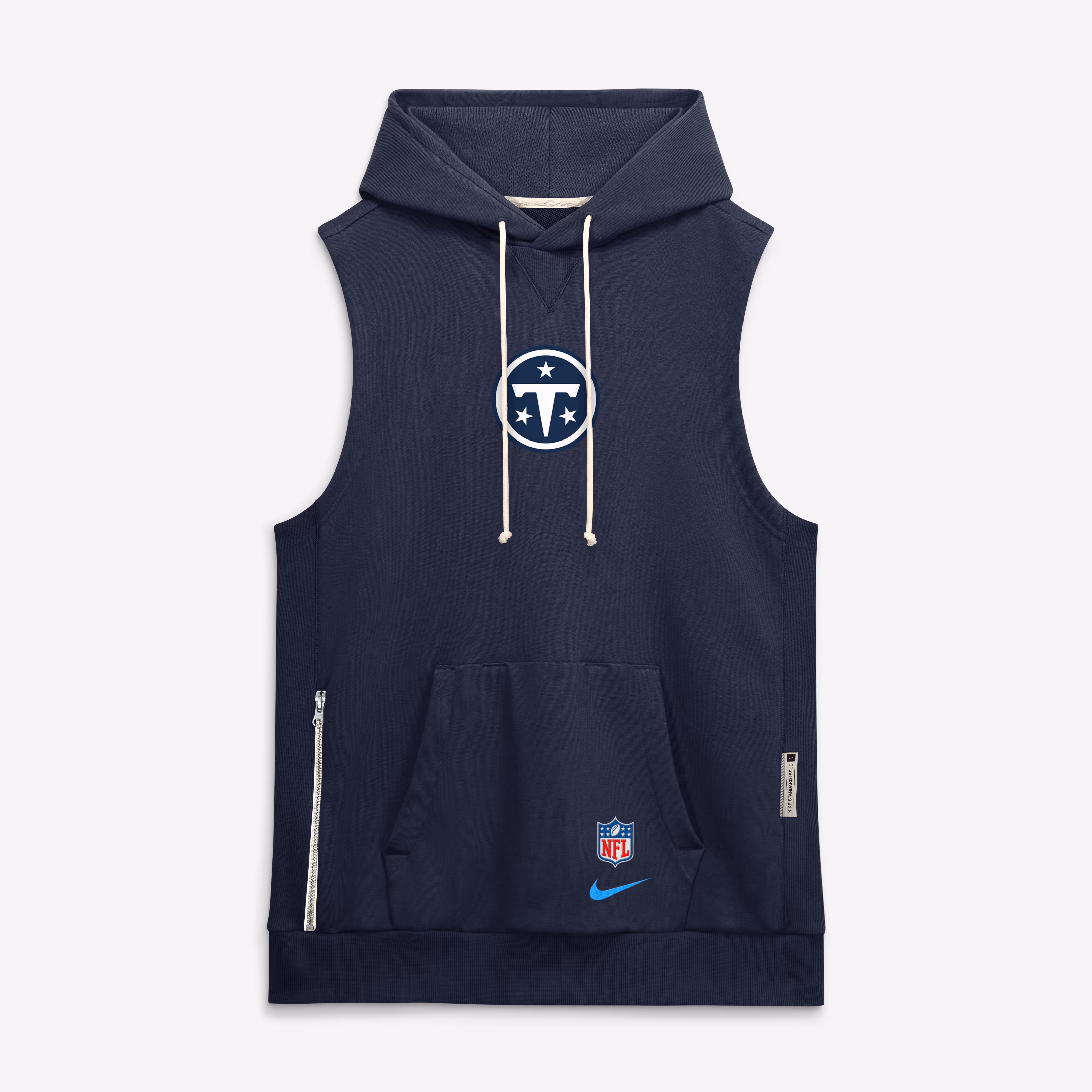 Men's Tennessee Titans  Nike Navy 2026 Rivalries Collection Sideline Sleeveless Fleece Hoodie - Ujersey