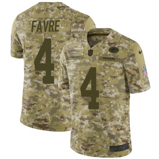 Men's Nike Green Bay Packers #4 Brett Favre Limited Camo 2018 Salute to Service NFL Jersey - Ujersey