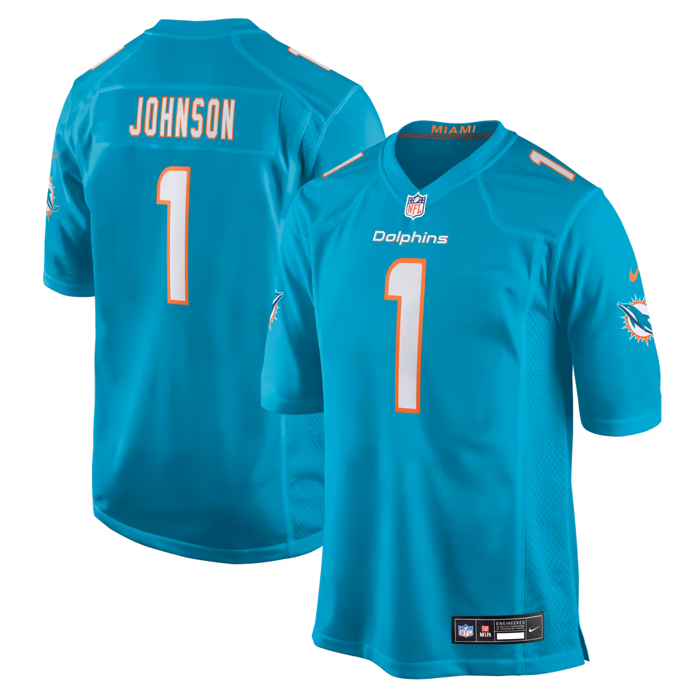 Men's Miami Dolphins Chris Johnson Nike Aqua Team Game Jersey - SUjersey01