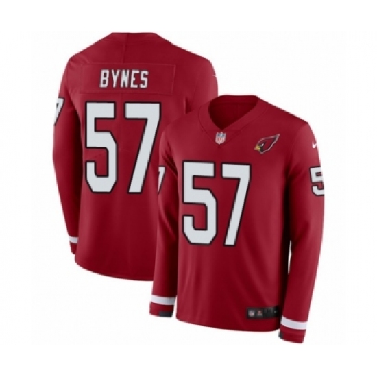 Men's Nike Arizona Cardinals #57 Josh Bynes Limited Red Therma Long Sleeve NFL Jersey - Ujersey