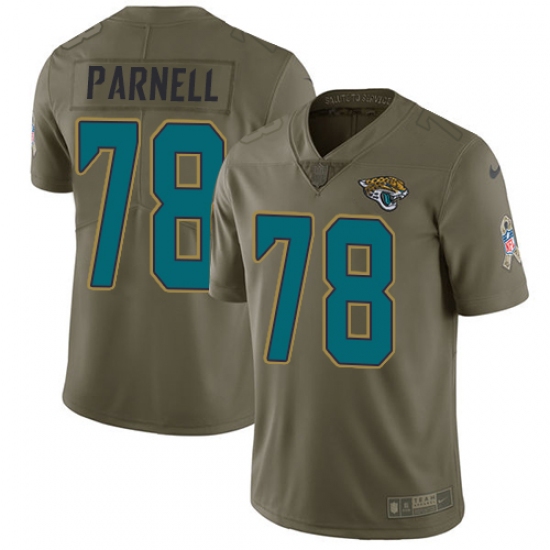 Youth Nike Jacksonville Jaguars #78 Jermey Parnell Limited Olive 2017 Salute to Service NFL Jersey - Ujersey